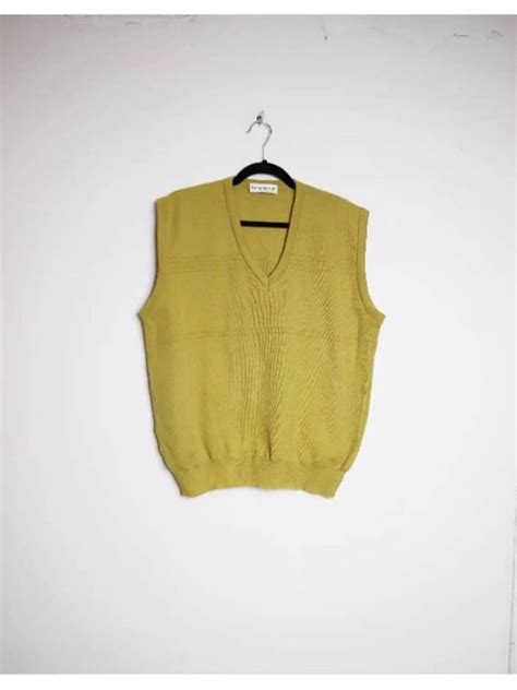 prada red yellow knit vest